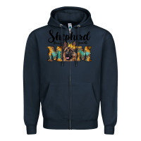 Navy shepherd mom western Zipper Hoodie - RanaPortraitStore