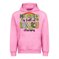 Fuchsia Pink my class is full of lucky charms Urban Hoodie - MaliasSmallBusiness