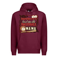 Burgundy somebody's loud mouth baseball mama Premium Hoodie - MaliasSmallBusiness