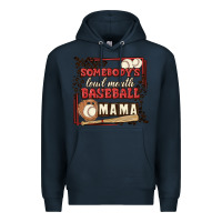 Navy somebody's loud mouth baseball mama Premium Hoodie - MaliasSmallBusiness