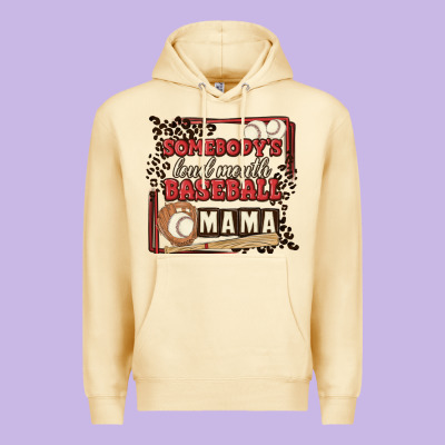 Somebody's Loud Mouth Baseball Mama Premium Hoodie Designed By Maliassmallbusiness