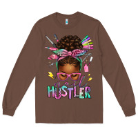 Chestnut nail hustler afro messy bun Long Sleeve Tee - texasbilliewilder