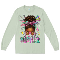 Matcha nail hustler afro messy bun Long Sleeve Tee - texasbilliewilder