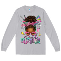 Moon Dust nail hustler afro messy bun Long Sleeve Tee - texasbilliewilder