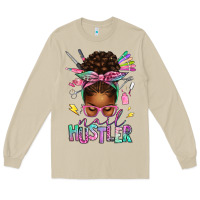 Mushroom nail hustler afro messy bun Long Sleeve Tee - texasbilliewilder