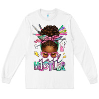 White nail hustler afro messy bun Long Sleeve Tee - texasbilliewilder