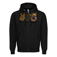 Black peace love shepherd Zipper Hoodie - RanaPortraitStore