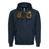 Navy peace love shepherd Zipper Hoodie - RanaPortraitStore