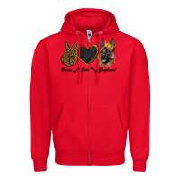 Red peace love shepherd Zipper Hoodie - RanaPortraitStore
