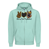 Seafoam peace love shepherd Zipper Hoodie - RanaPortraitStore