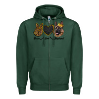 Sports Green peace love shepherd Zipper Hoodie - RanaPortraitStore