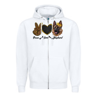 White peace love shepherd Zipper Hoodie - RanaPortraitStore