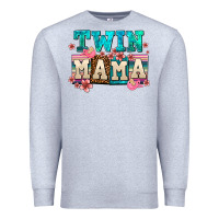 Heather Grey twin mama Premium Sweatshirt - AdoDesignShop
