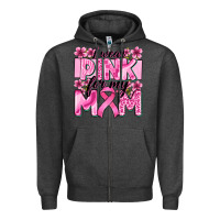 Charcoal Heather i wear pink for my mom Zipper Hoodie - Zillion Design Studio