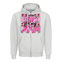 Dove Grey i wear pink for my mom Zipper Hoodie - Zillion Design Studio