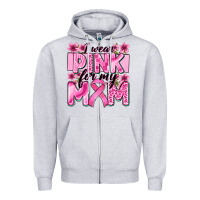 Heather Grey i wear pink for my mom Zipper Hoodie - Zillion Design Studio