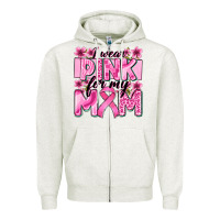Oatmeal Heather i wear pink for my mom Zipper Hoodie - Zillion Design Studio