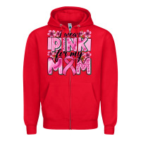Red i wear pink for my mom Zipper Hoodie - Zillion Design Studio