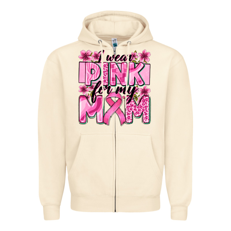 I Wear Pink For My Mom Zipper Hoodie by Zillion Design Studio | Teevron