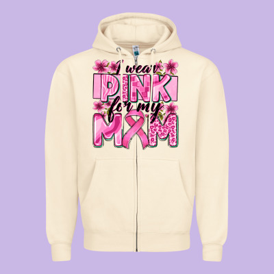 I Wear Pink For My Mom Zipper Hoodie Designed By Zillion Design Studio