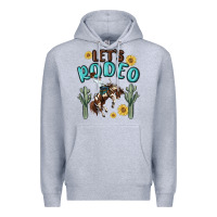 Heather Grey let's rodeo Premium Hoodie - MaliasSmallBusiness