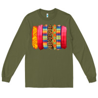 Army Green mexican leopard brushstroke Long Sleeve Tee - Zillion Design Studio