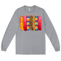 Heather Grey mexican leopard brushstroke Long Sleeve Tee - Zillion Design Studio