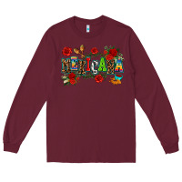 Burgundy mexicana Long Sleeve Tee - AdoDesignShop