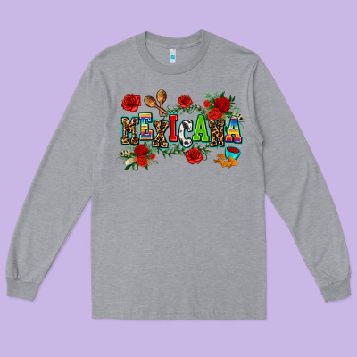 Mexicana Long Sleeve Tee Designed By Adodesignshop