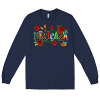 Navy mexicana Long Sleeve Tee - AdoDesignShop