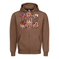 Chestnut i run on caffeine and kisses Zipper Hoodie - Zillion Design Studio