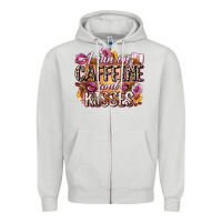 Dove Grey i run on caffeine and kisses Zipper Hoodie - Zillion Design Studio