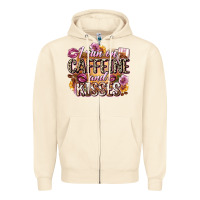 Sandshell i run on caffeine and kisses Zipper Hoodie - Zillion Design Studio