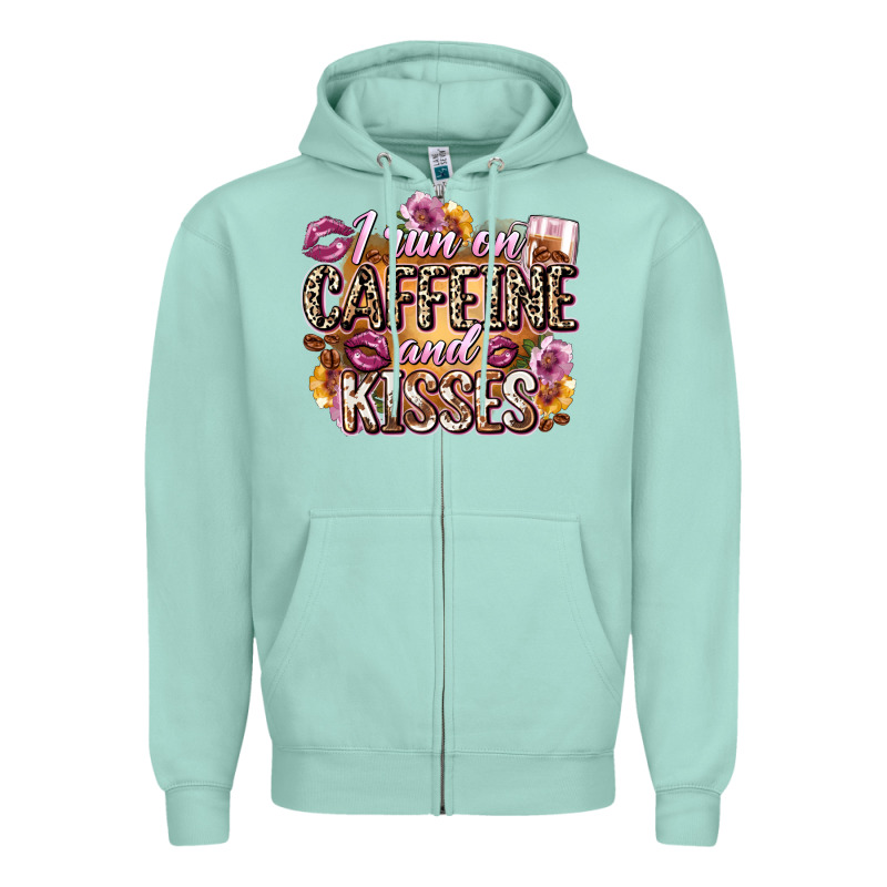 I Run On Caffeine And Kisses Zipper Hoodie by Zillion Design Studio | Teevron
