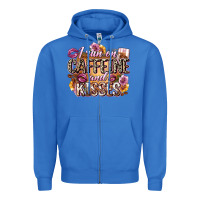 True Royal i run on caffeine and kisses Zipper Hoodie - Zillion Design Studio