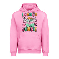 Fuchsia Pink loaded tea junkie Urban Hoodie - MaliasSmallBusiness