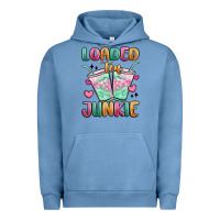 Pigment Pebble Blue loaded tea junkie Urban Hoodie - MaliasSmallBusiness