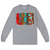 Heather Grey mexican brushstroke Long Sleeve Tee - Zillion Design Studio