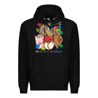 Black take me out to the ballgame  autism baseball Premium Hoodie - MaliasSmallBusiness