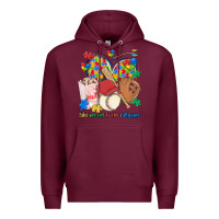 Burgundy take me out to the ballgame  autism baseball Premium Hoodie - MaliasSmallBusiness