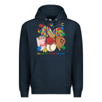 Take Me Out To The Ballgame  Autism Baseball Premium Hoodie | Teevron