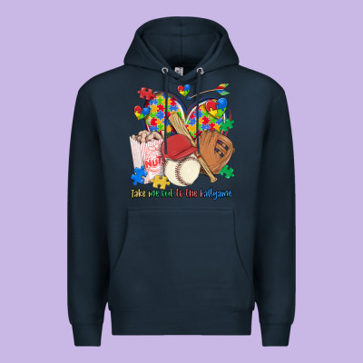 Take Me Out To The Ballgame  Autism Baseball Premium Hoodie Designed By Maliassmallbusiness