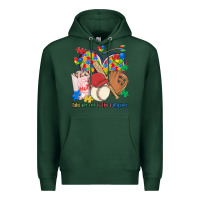 Sports Green take me out to the ballgame  autism baseball Premium Hoodie - MaliasSmallBusiness