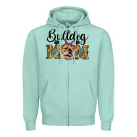 Seafoam western bulldog mom Zipper Hoodie - RanaPortraitStore