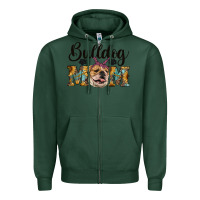 Sports Green western bulldog mom Zipper Hoodie - RanaPortraitStore