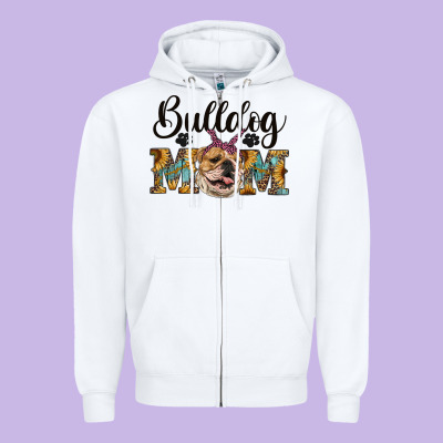 Western Bulldog Mom Zipper Hoodie Designed By Ranaportraitstore