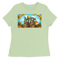 Matcha 2 donkeys sunflower Ladies Tee - BarkalooDesign
