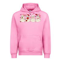 Fuchsia Pink valentines day ghost Urban Hoodie - MaliasSmallBusiness