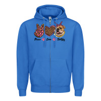 True Royal peace love bulldog Zipper Hoodie - RanaPortraitStore