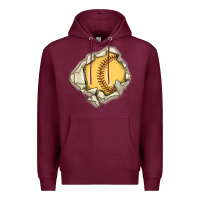 Burgundy softball Premium Hoodie - MaliasSmallBusiness